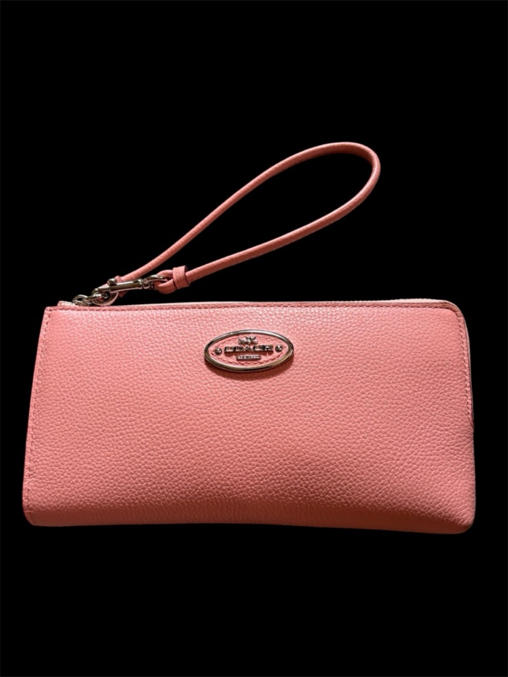 Coach Pink Pebbled Leather Wristlet Wallet